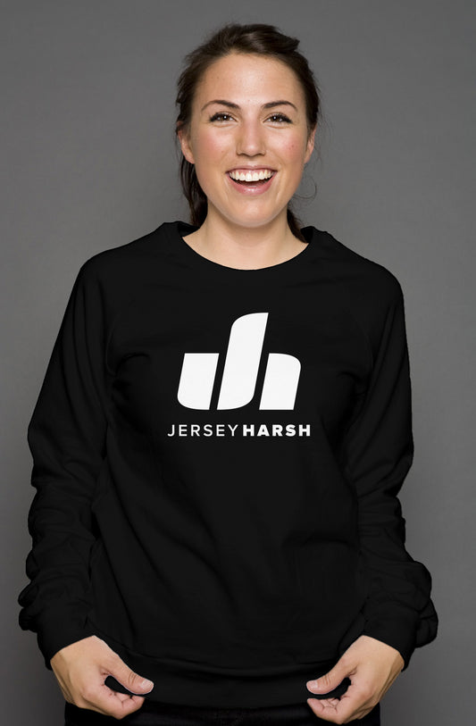 Jersey Harsh Crew Neck Sweatshirt - White Logo